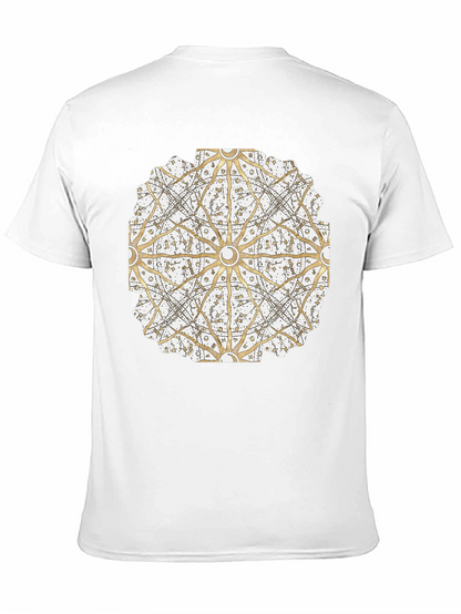 Geometric Mandala Print Black T-Shirt