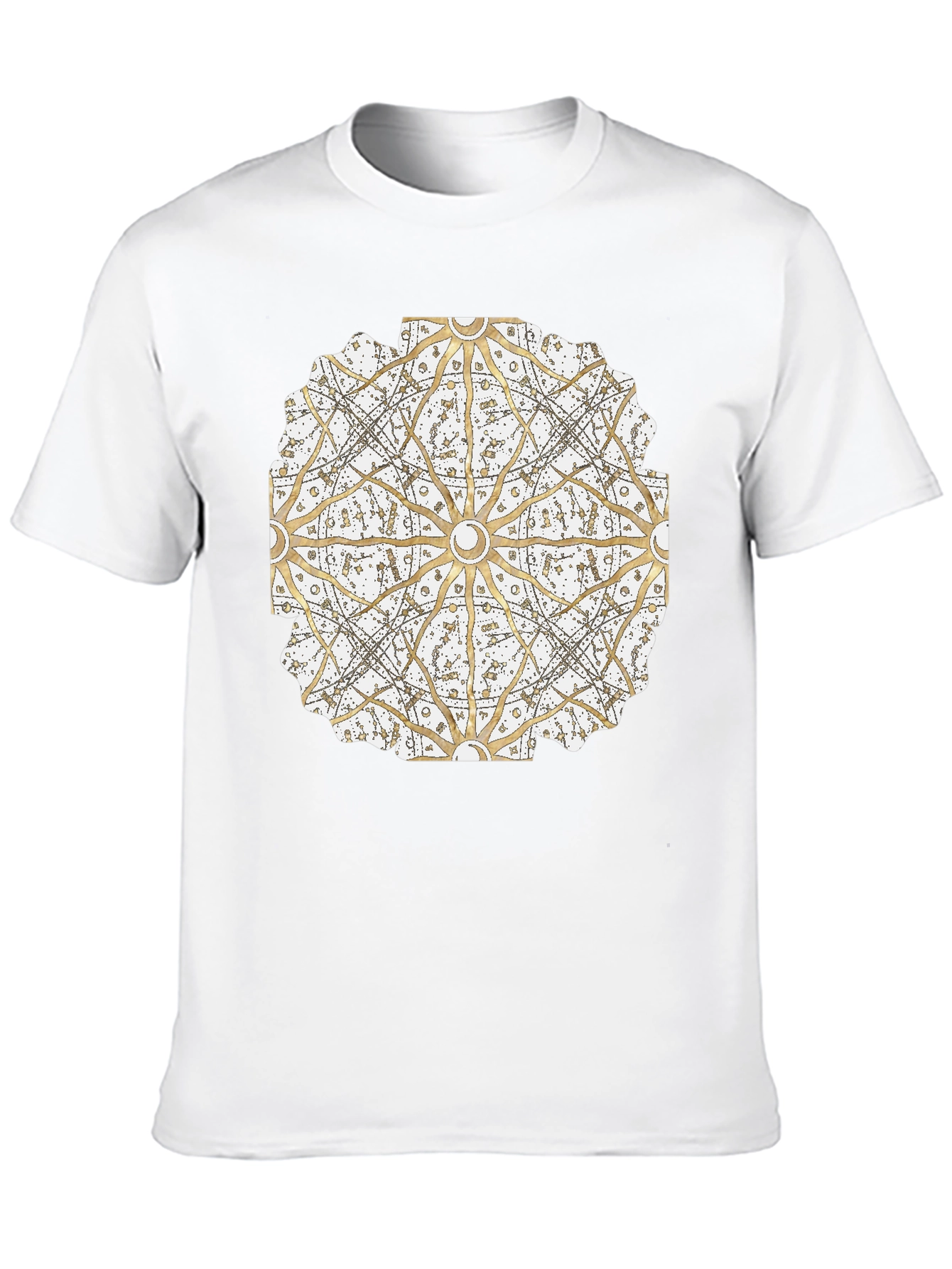 Geometric Mandala Print Black T-Shirt