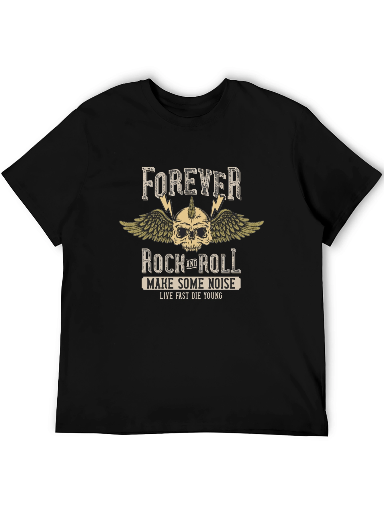 Forever Rock and Roll Black Graphic Tee