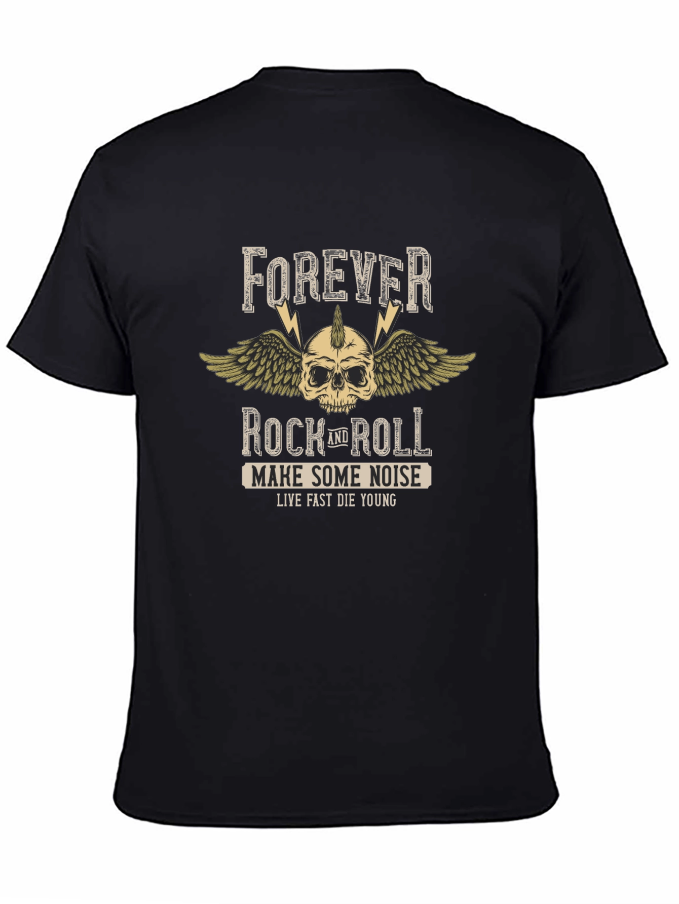 Forever Rock and Roll Black Graphic Tee