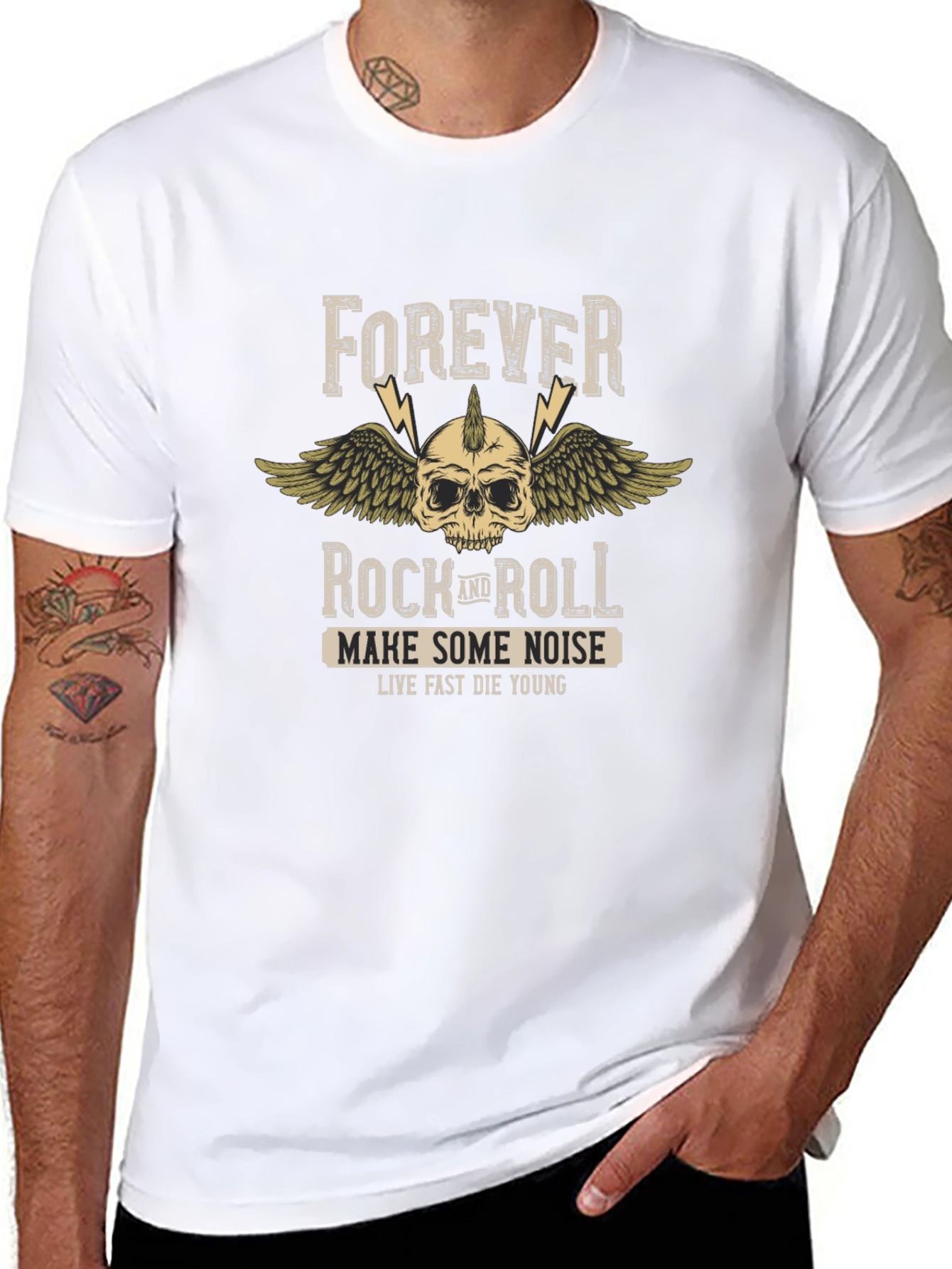 Forever Rock and Roll Black Graphic Tee