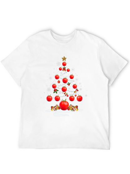 Tomato Christmas Tree T-Shirt - Festive Foodie Apparel
