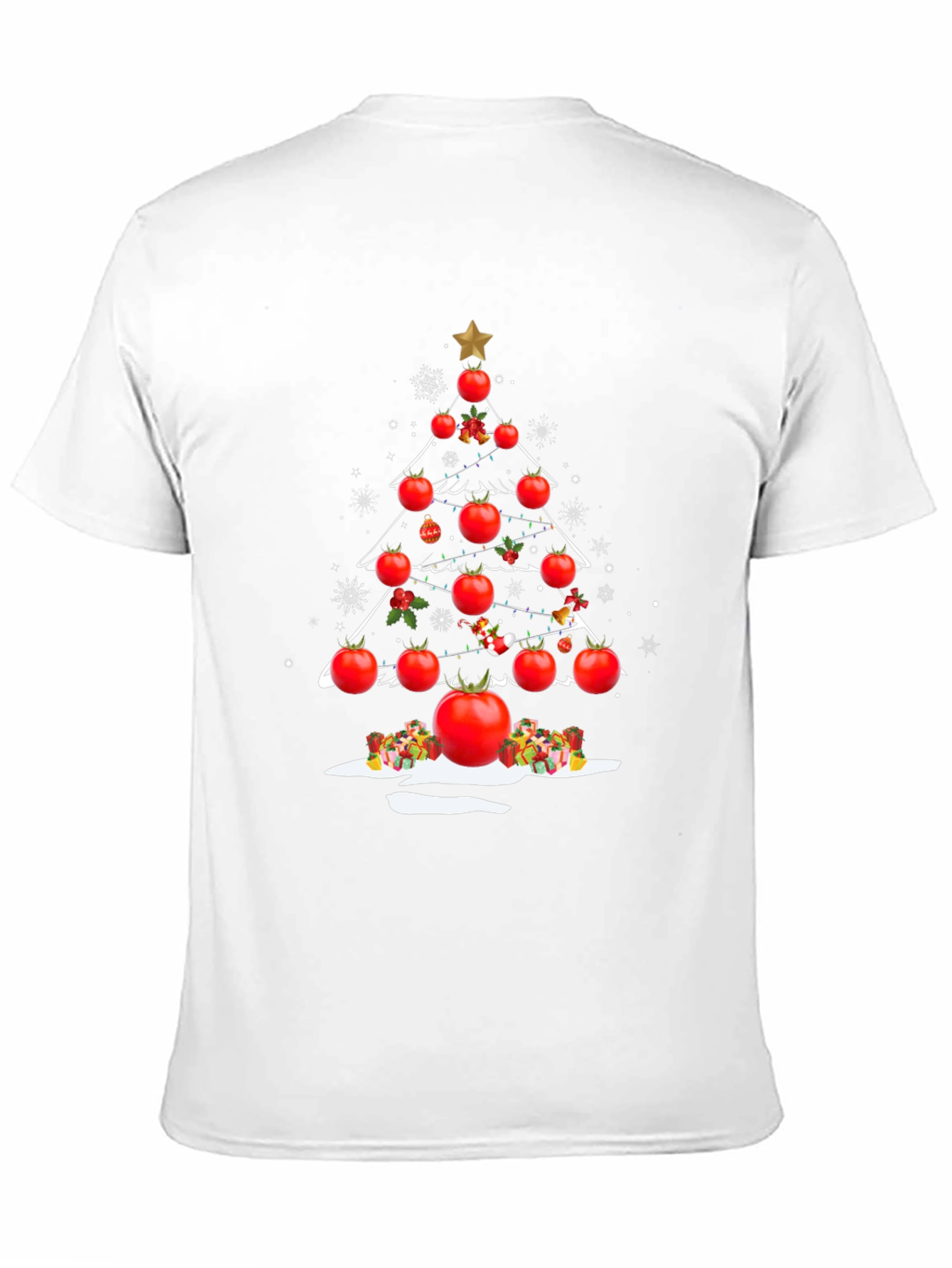 Tomato Christmas Tree T-Shirt - Festive Foodie Apparel