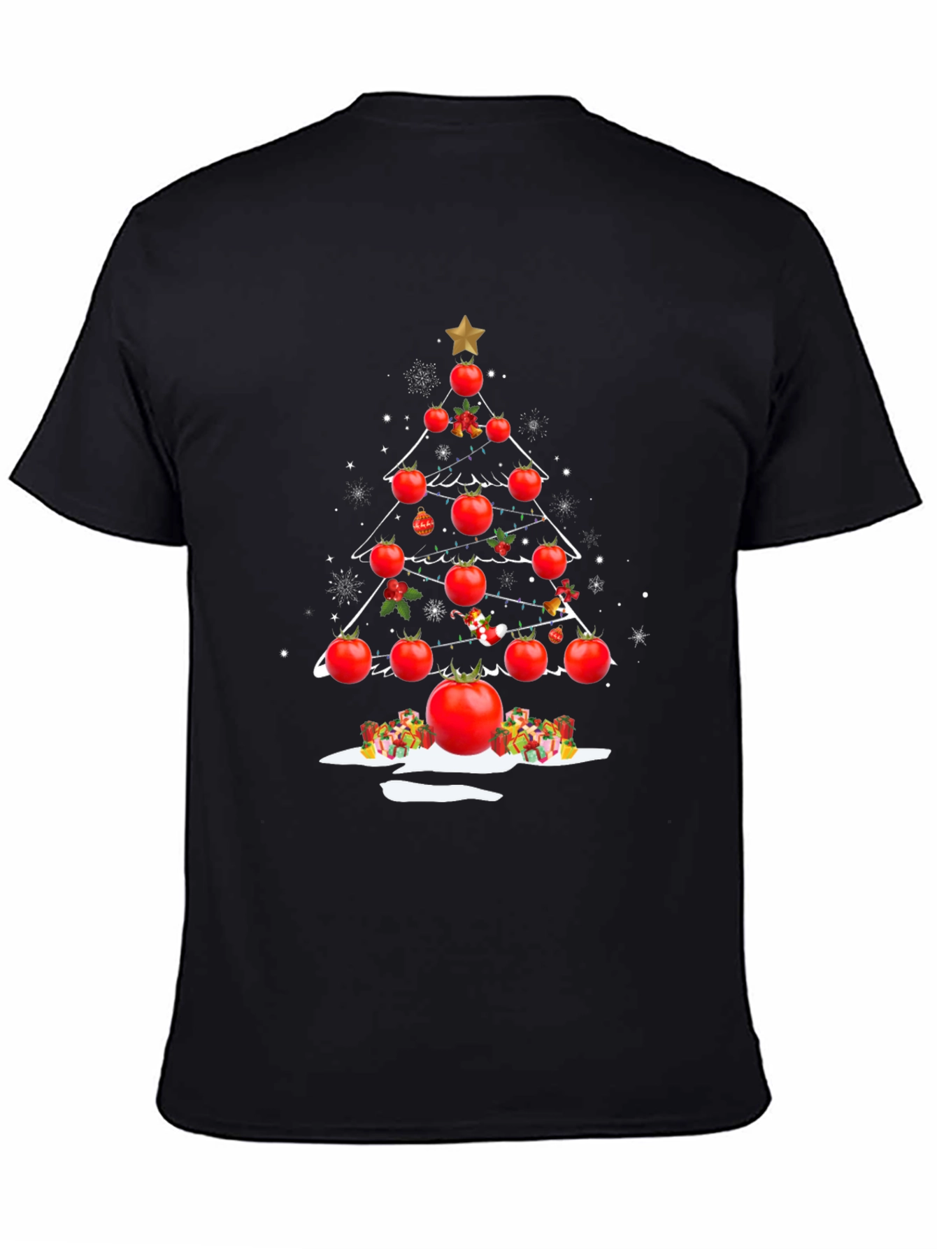Tomato Christmas Tree T-Shirt - Festive Foodie Apparel