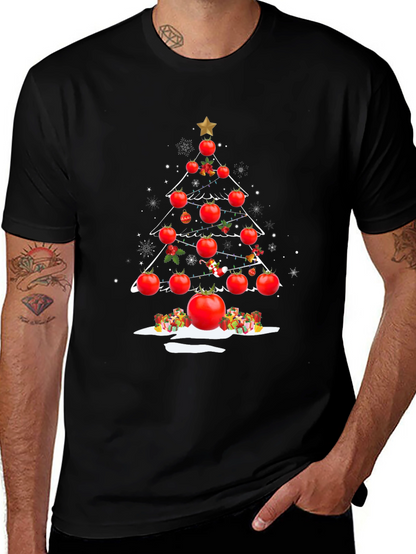 Tomato Christmas Tree T-Shirt - Festive Foodie Apparel