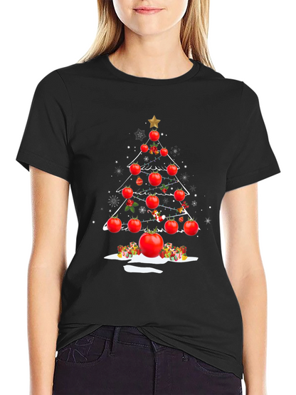 Tomato Christmas Tree T-Shirt - Festive Foodie Apparel