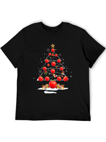 Tomato Christmas Tree T-Shirt - Festive Foodie Apparel