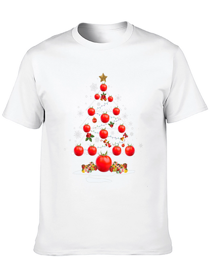 Tomato Christmas Tree T-Shirt - Festive Foodie Apparel