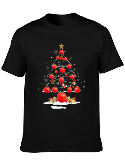 Tomato Christmas Tree T-Shirt - Festive Foodie Apparel