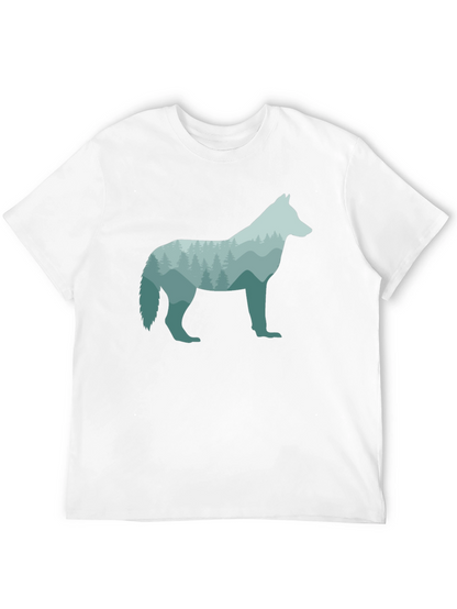 Wolf Silhouette Graphic Black T-Shirt