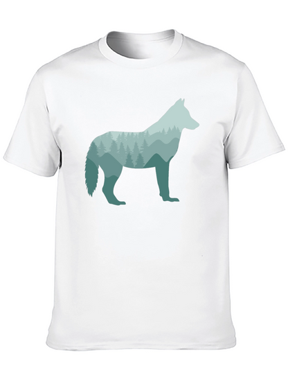 Wolf Silhouette Graphic Black T-Shirt