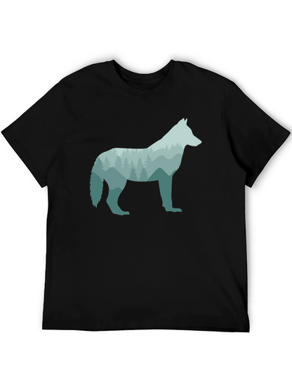 Wolf Silhouette Graphic Black T-Shirt