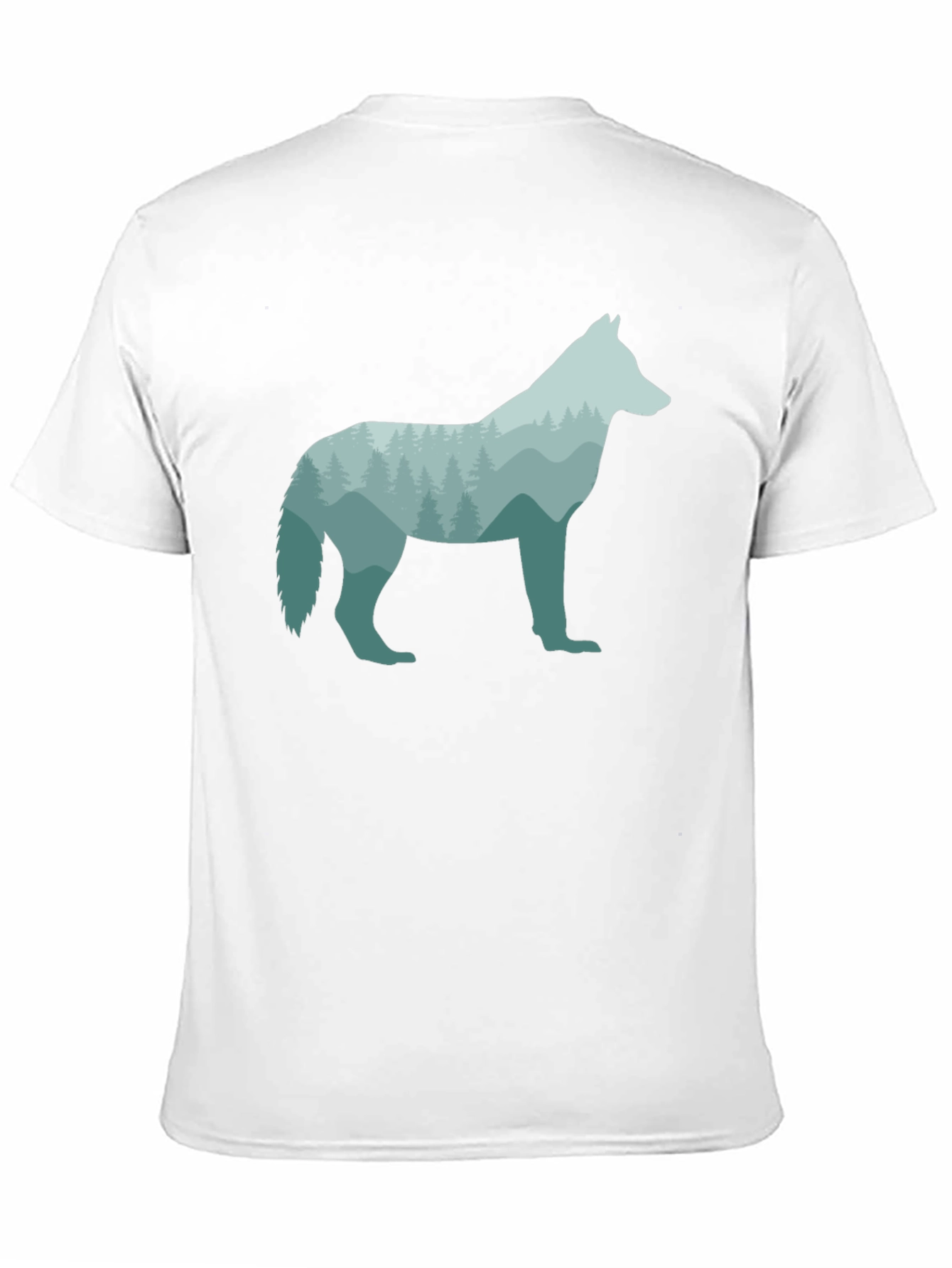 Wolf Silhouette Graphic Black T-Shirt