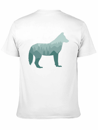 Wolf Silhouette Graphic Black T-Shirt