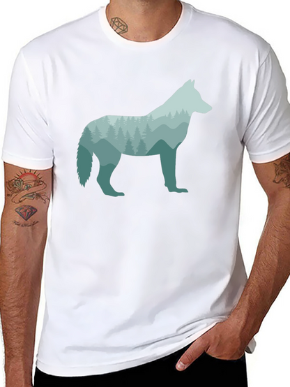 Wolf Silhouette Graphic Black T-Shirt