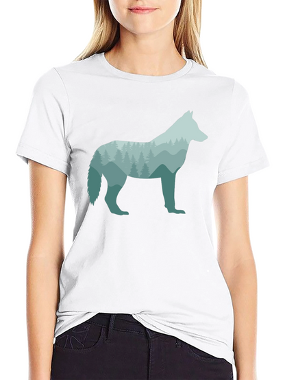 Wolf Silhouette Graphic Black T-Shirt
