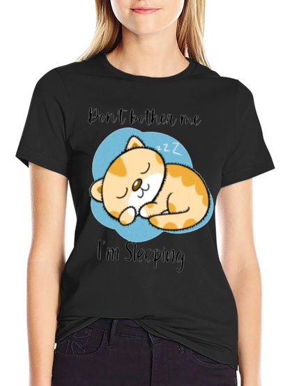 Dont Bother Me Im Sleeping Cat Graphic T-Shirt