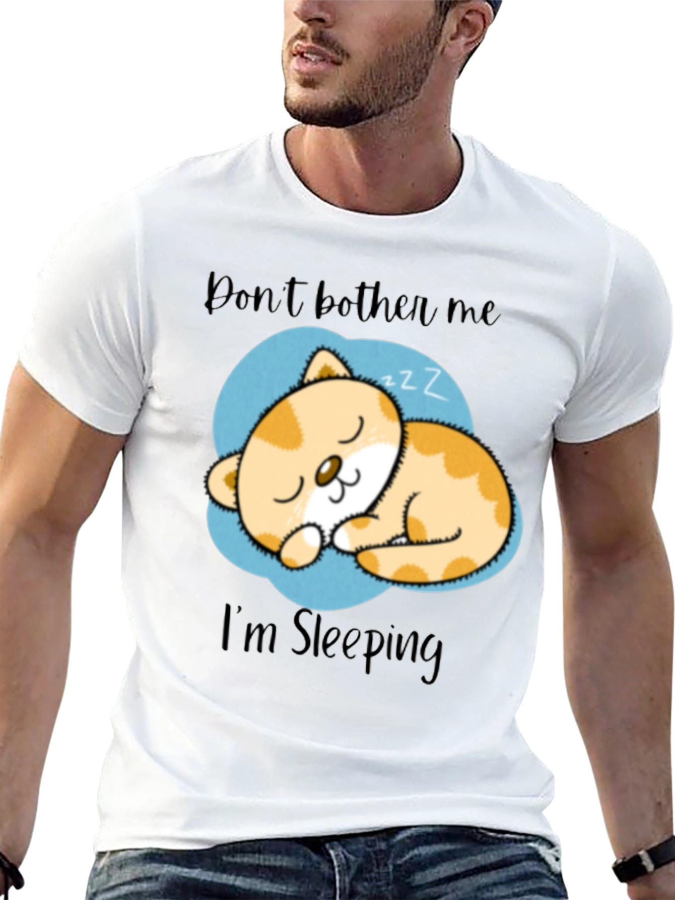 Dont Bother Me Im Sleeping Cat Graphic T-Shirt