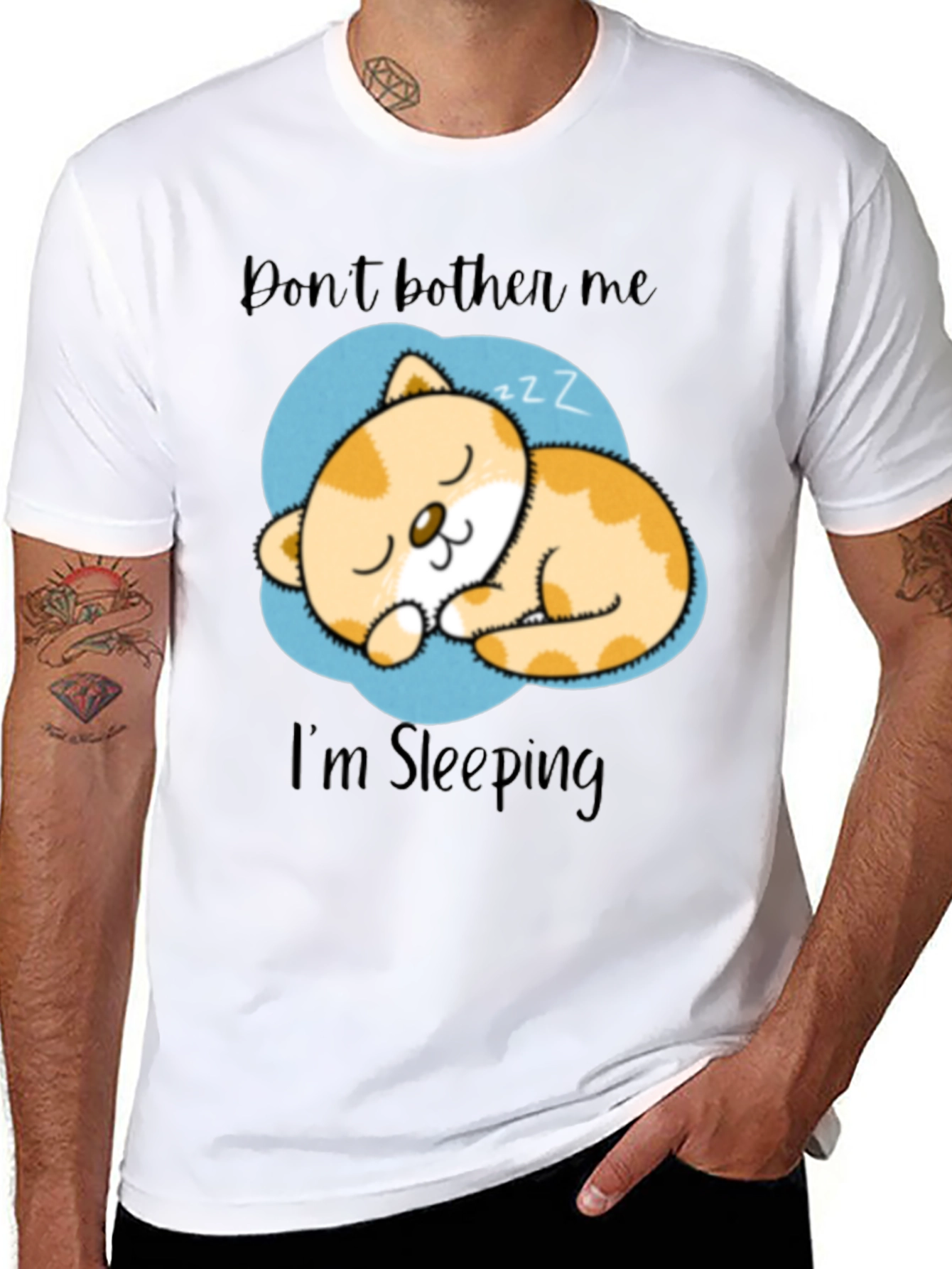 Dont Bother Me Im Sleeping Cat Graphic T-Shirt