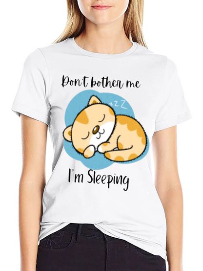 Dont Bother Me Im Sleeping Cat Graphic T-Shirt