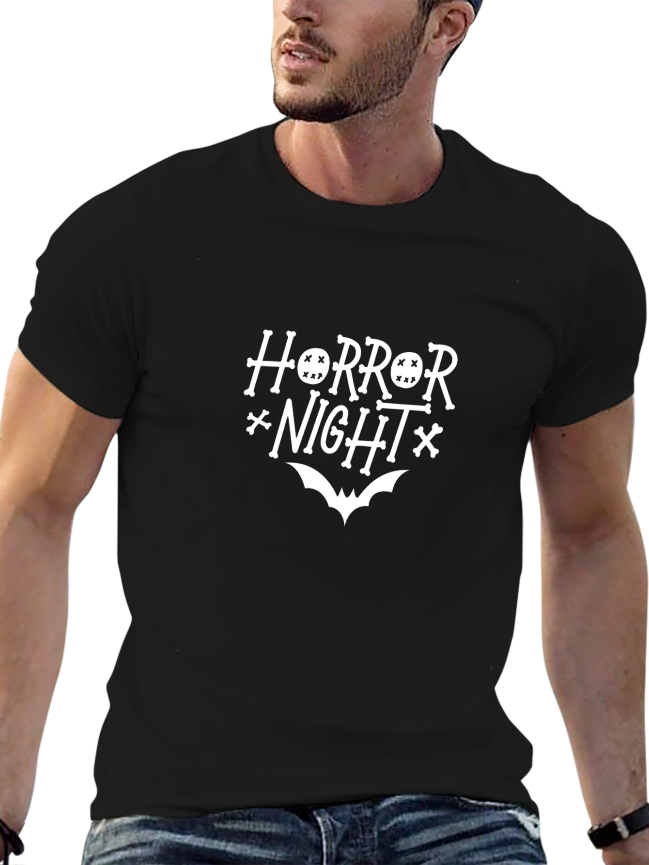 Horror Night Graphic Tee - Halloween Style