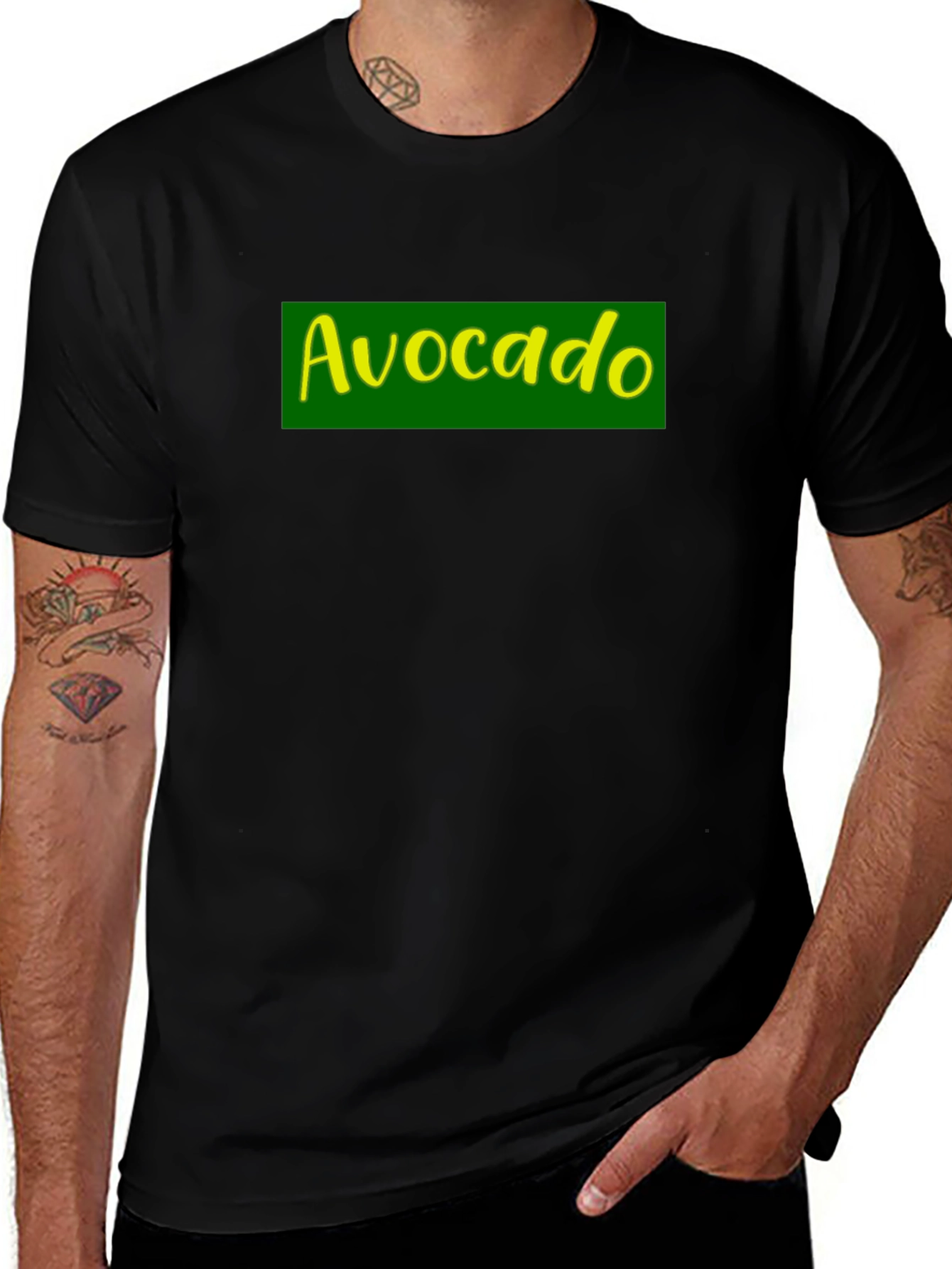 Avocado T-Shirt - Green & Yellow Graphic Print