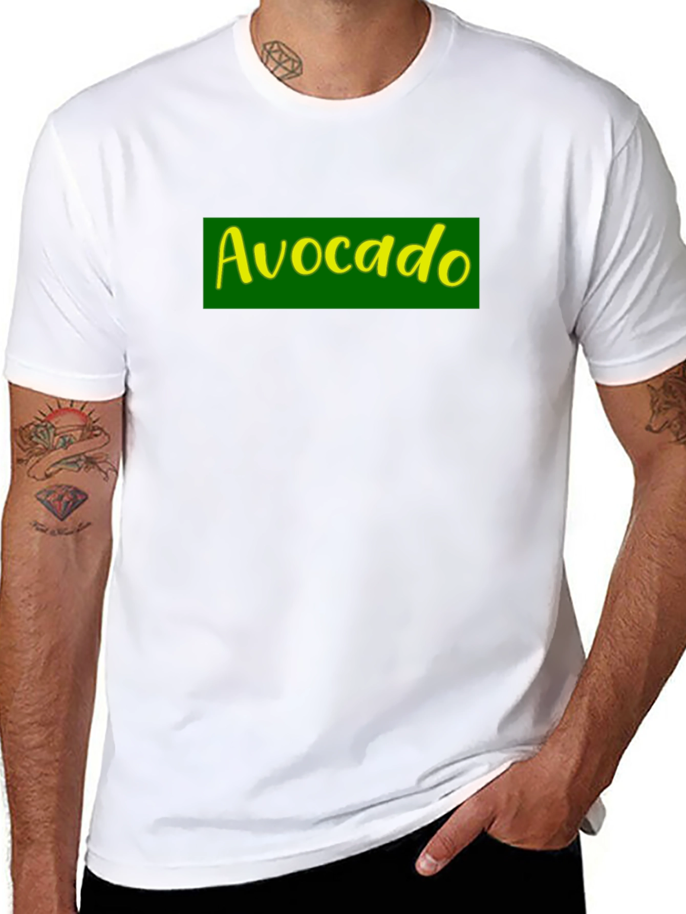 Avocado T-Shirt - Green & Yellow Graphic Print
