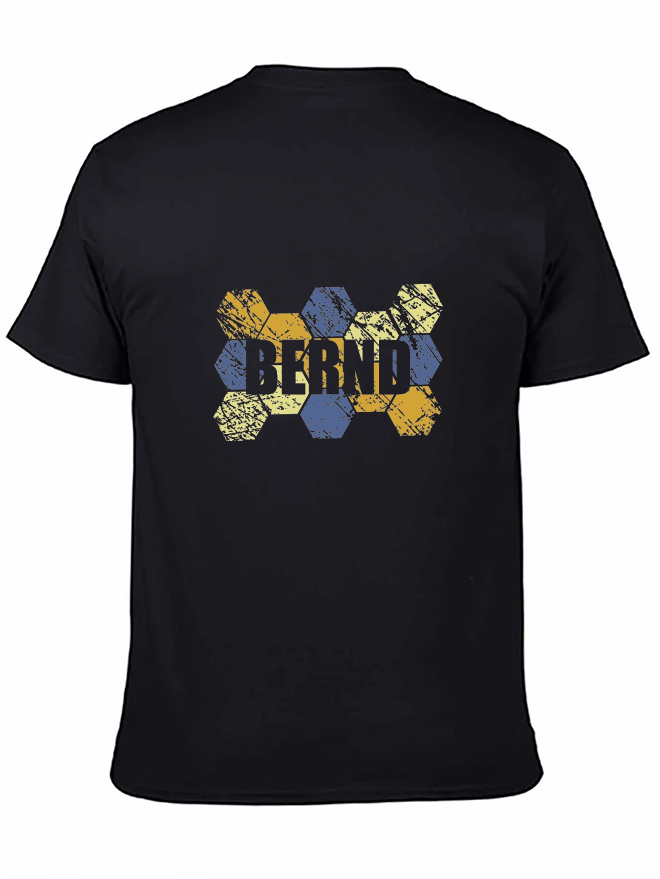 Bernd Hexagon Pattern T-Shirt - Black