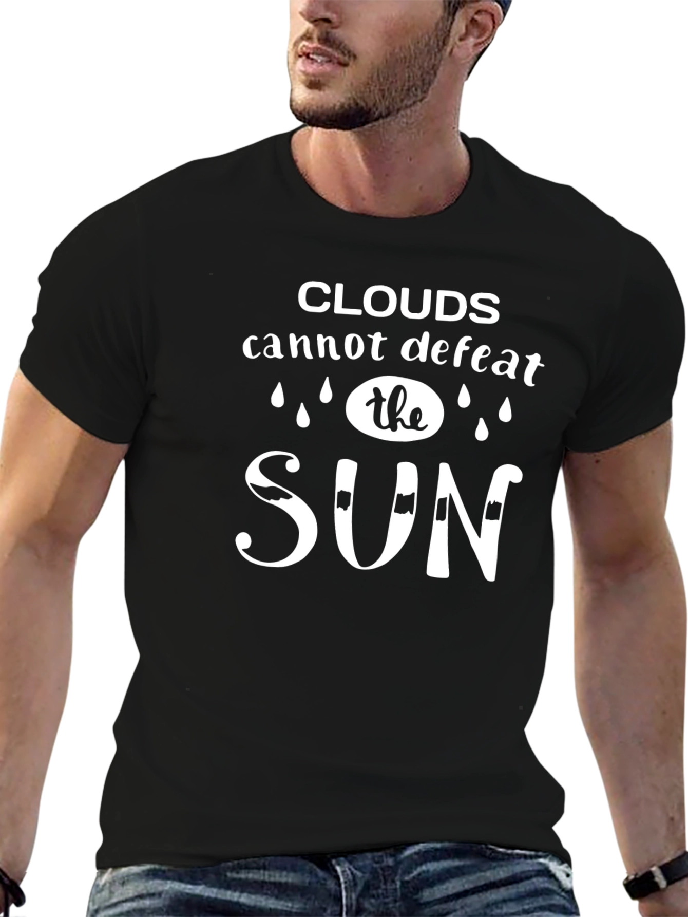 Clouds Cannot Defeat the Sun Black T-Shirt