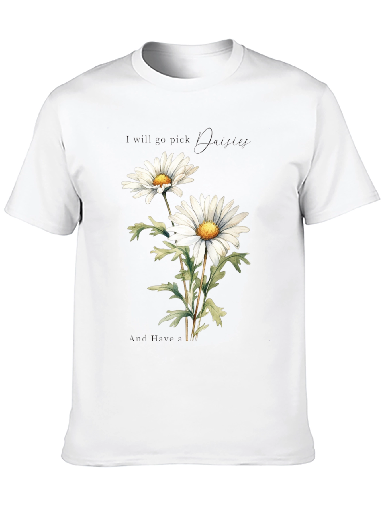 Daisy Flower Graphic Tee - Soft Cotton Black T-Shirt