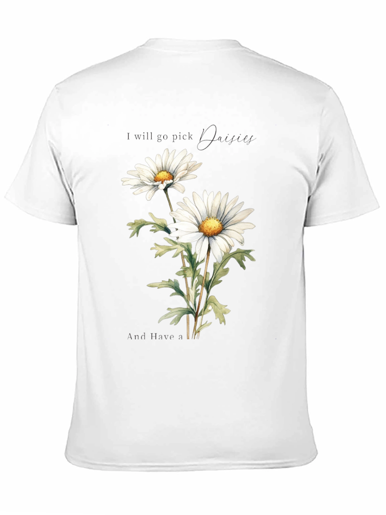 Daisy Flower Graphic Tee - Soft Cotton Black T-Shirt