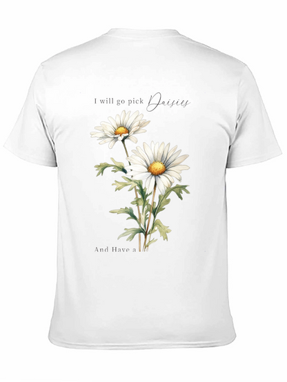 Daisy Flower Graphic Tee - Soft Cotton Black T-Shirt