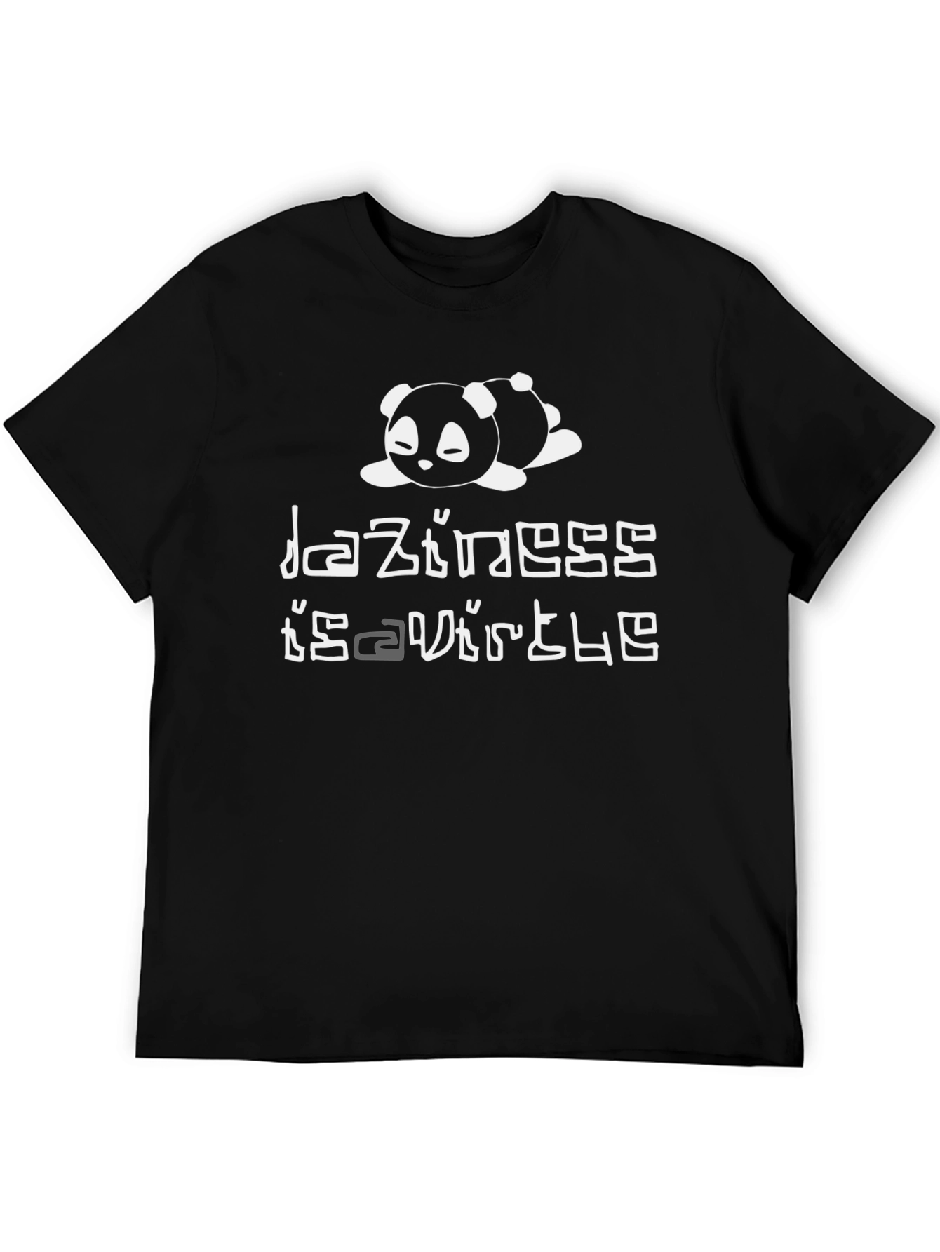 Laziness is Virtue T-Shirt - Panda Graphic Tee