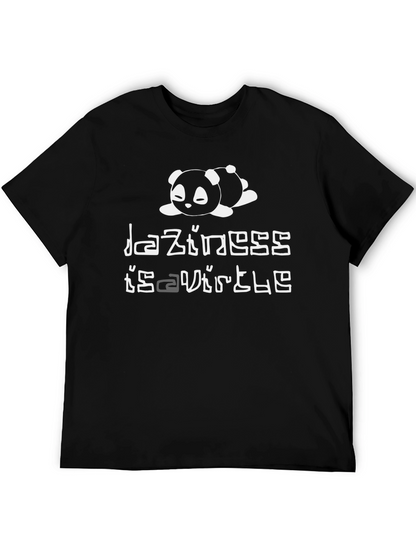 Laziness is Virtue T-Shirt - Panda Graphic Tee