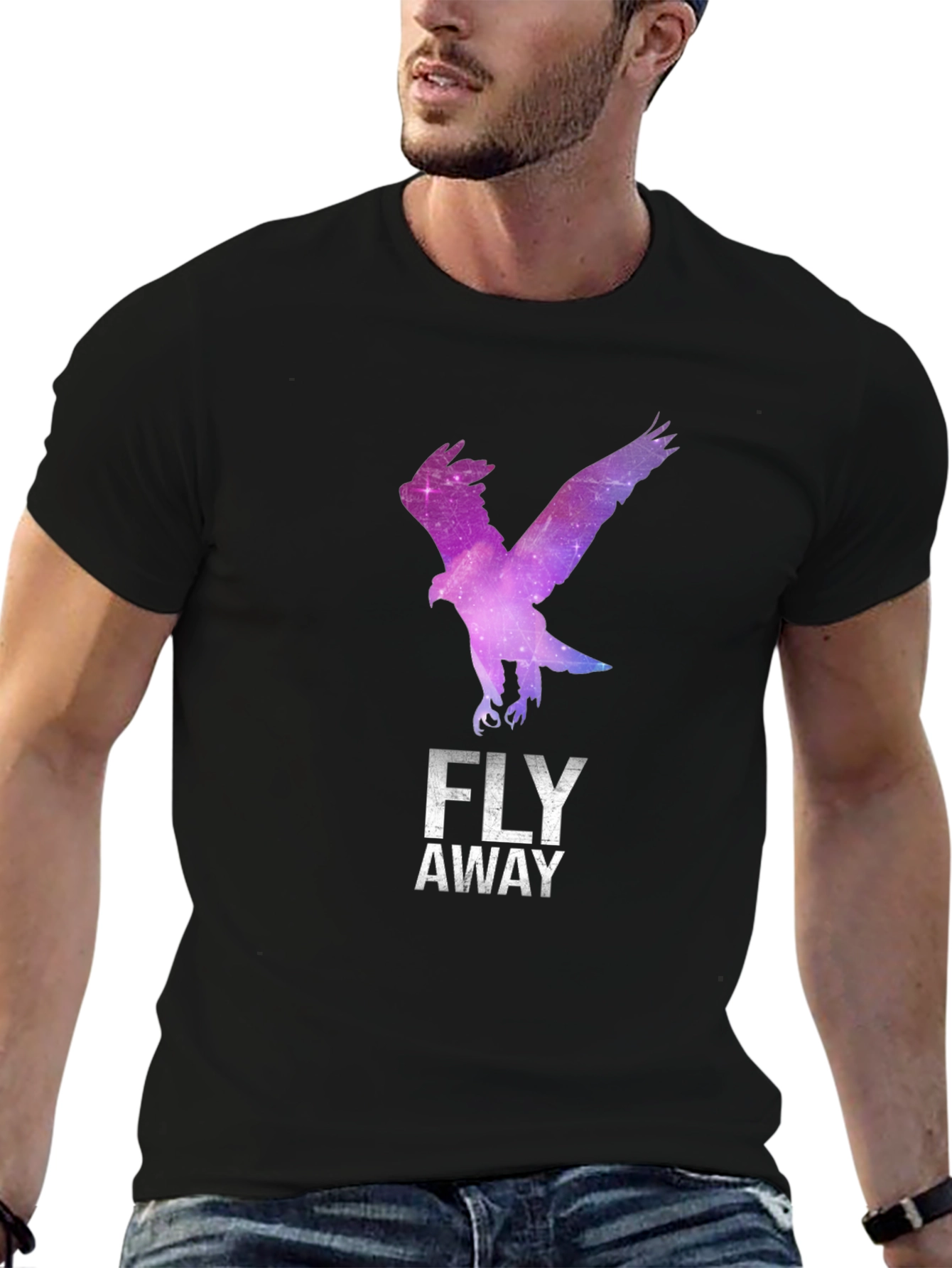 Fly Away Eagle Graphic Tee - Stylish Black T-Shirt