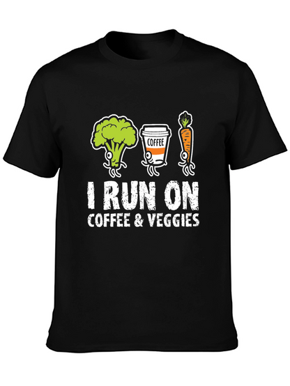 I Run on Coffee & Veggies Graphic T-Shirt