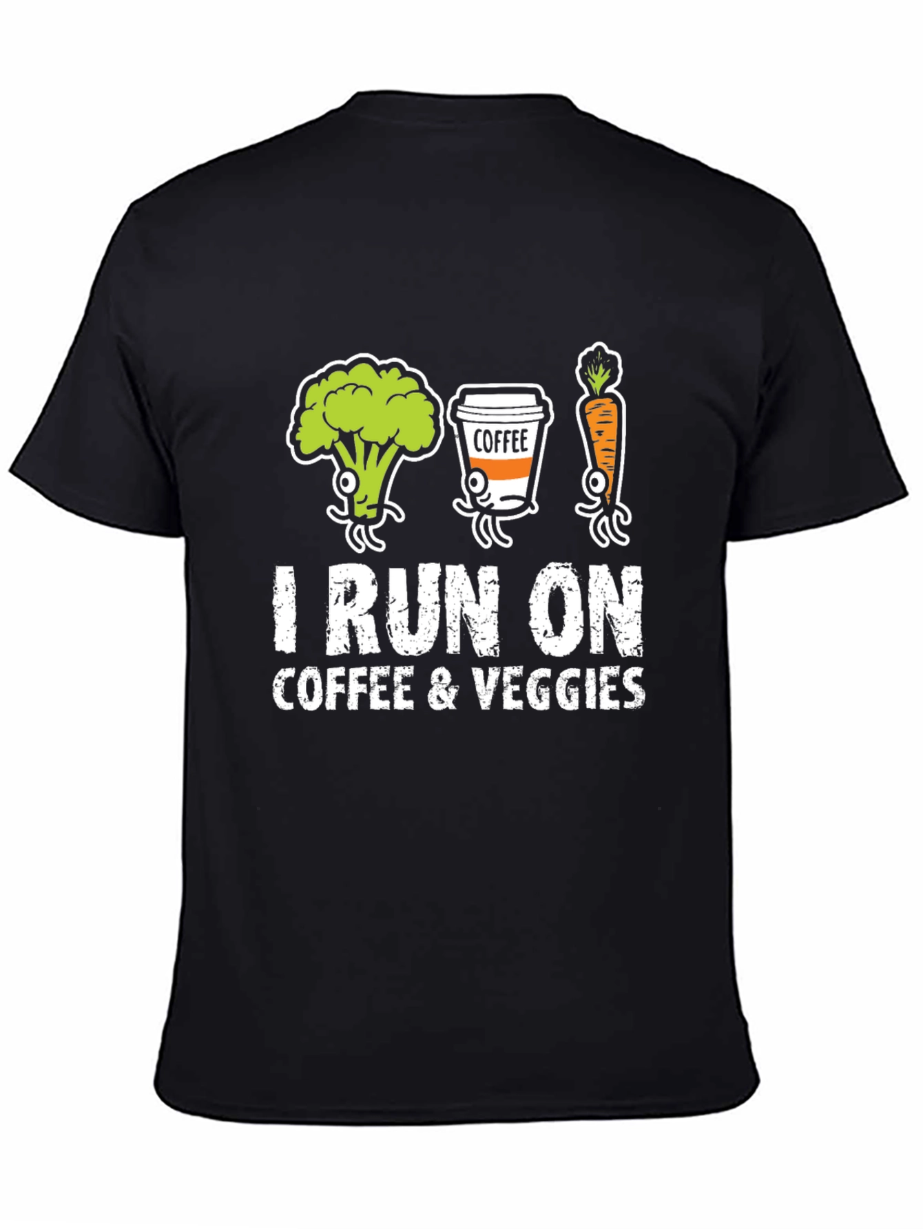 I Run on Coffee & Veggies Graphic T-Shirt