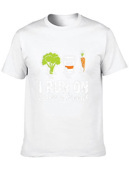I Run on Coffee & Veggies Graphic T-Shirt