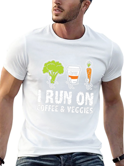 I Run on Coffee & Veggies Graphic T-Shirt