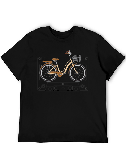 Retro Bike Cassette Tape Graphic Tee - Cool Casual Style