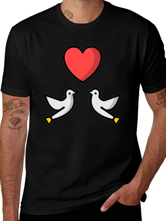 Dove Heart Graphic Tee - Love & Peace T-Shirt