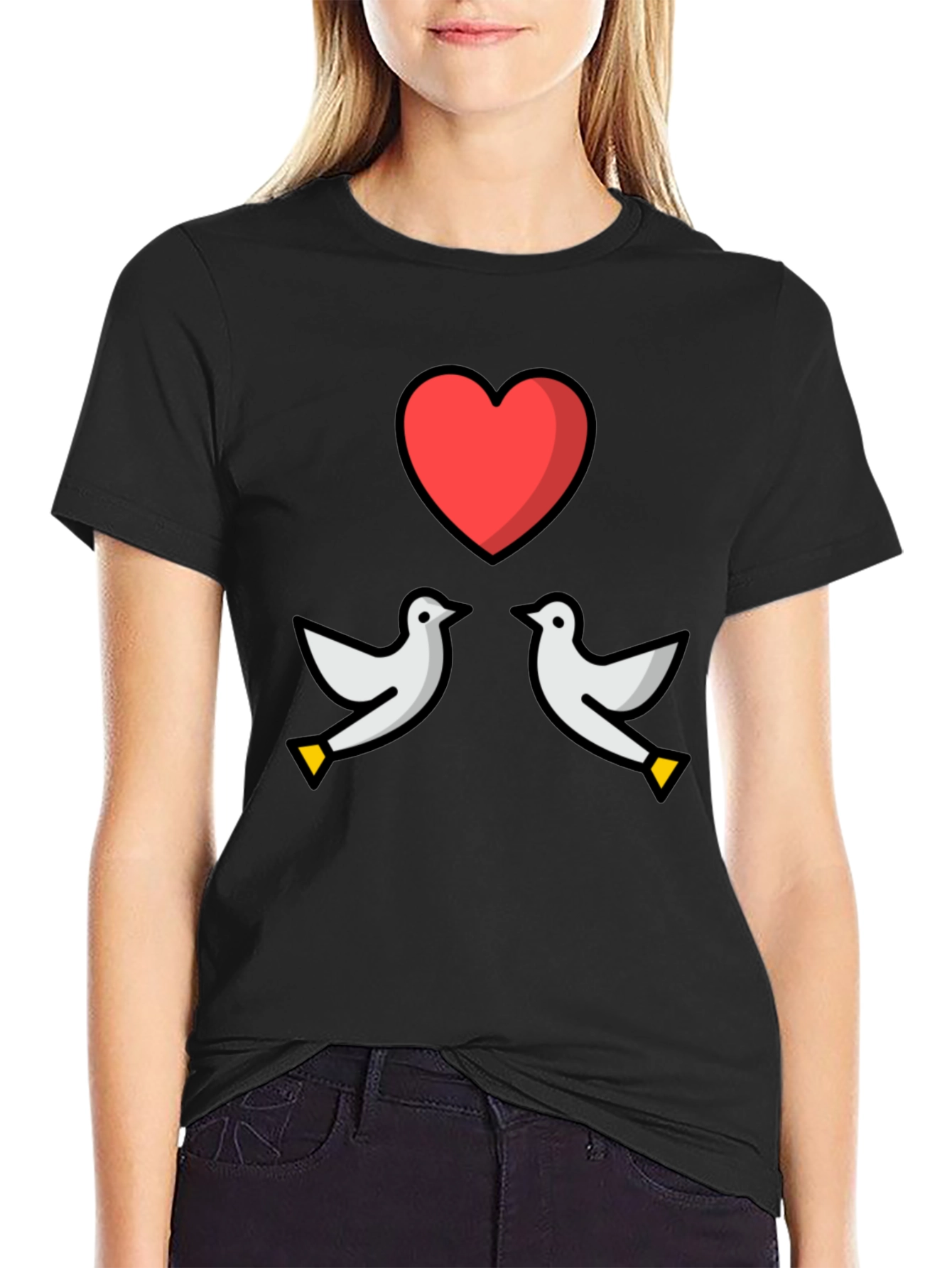 Dove Heart Graphic Tee - Love & Peace T-Shirt