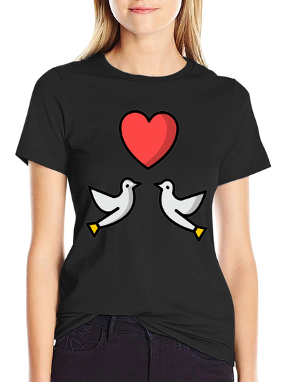 Dove Heart Graphic Tee - Love & Peace T-Shirt
