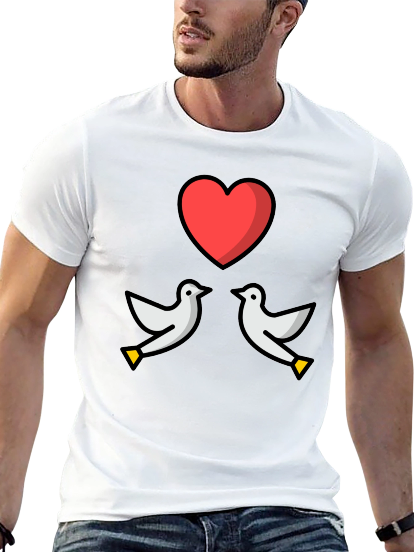 Dove Heart Graphic Tee - Love & Peace T-Shirt