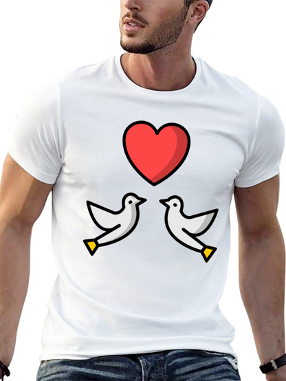 Dove Heart Graphic Tee - Love & Peace T-Shirt
