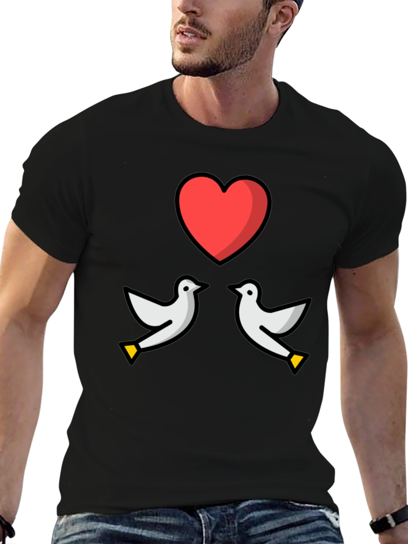 Dove Heart Graphic Tee - Love & Peace T-Shirt