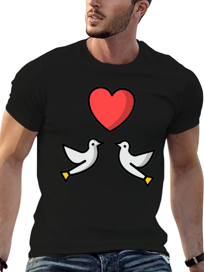 Dove Heart Graphic Tee - Love & Peace T-Shirt