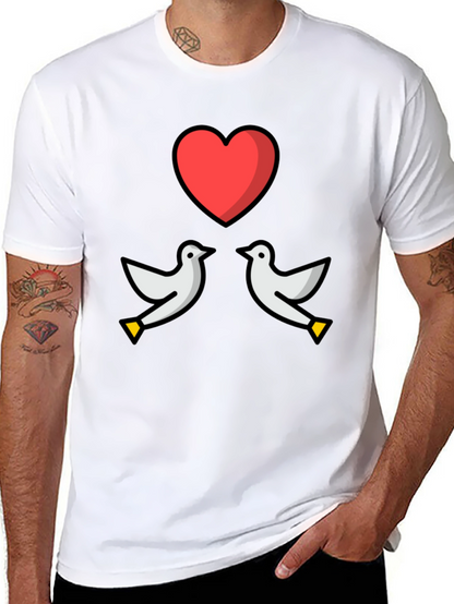 Dove Heart Graphic Tee - Love & Peace T-Shirt