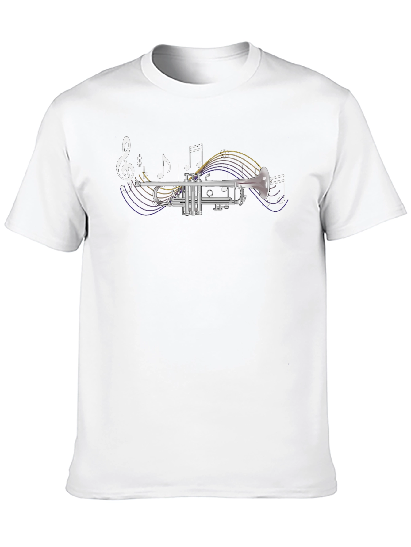 Trumpet & Music Notes Graphic T-Shirt