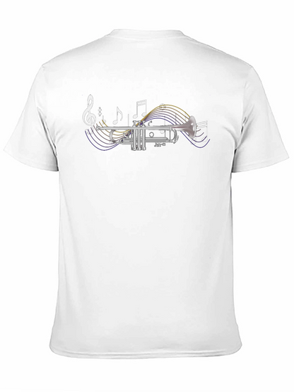 Trumpet & Music Notes Graphic T-Shirt